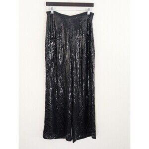 Neiman Marcus Exclusive Black Sequin Wide Leg Pants Sz 8 Formal Evening Party